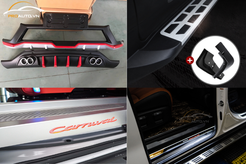 Phụ kiện nẹp bước chân có đèn xe và bệ bước chân cho Kia 2024