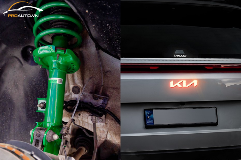 Phuộc Tein Nhật và biểu tượng phản quang phía sau xe KIA 2025