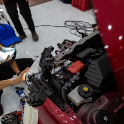 Thi công độ đèn xe Kia Carnival 2024