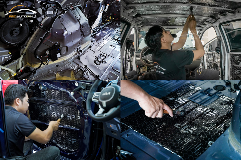 Vị trí thi công cách âm chống ồn cho xe Kia Carnival 2024