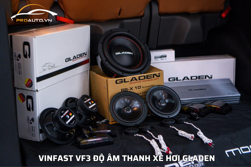 Vinfast VF3 độ âm thanh xe hơi Gladen