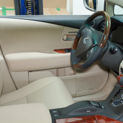 Bọc vô lăng và cần số xe Lexus RX350 màu đen