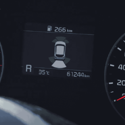 Cảm biến đỗ xe ICAR Ellisen E48 hiển thị lên màn hình ODO