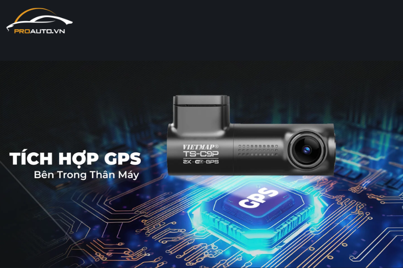 Camera hành trình TS-C9P tích hợp GPS bên trong thân máy