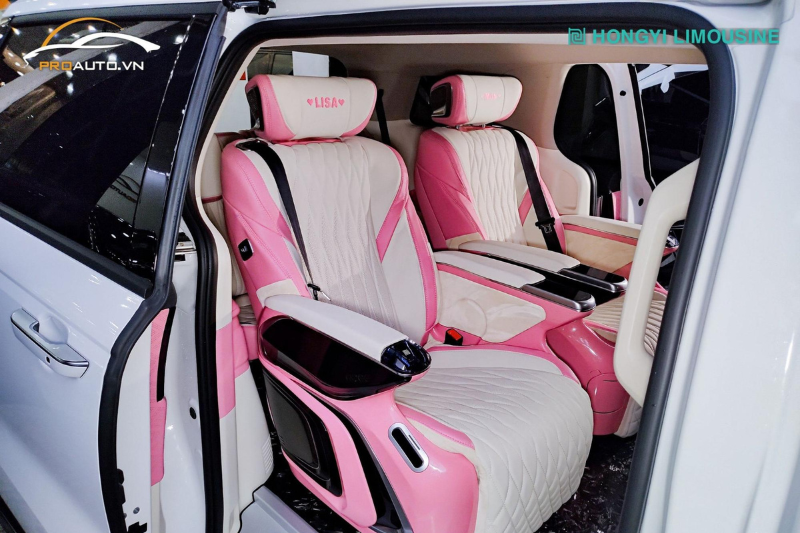 Cặp ghế Limousine Crystal 2.0 màu hồng kem