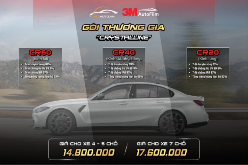 Chi phí dán phim cách nhiệt 3M tại Hồ Chí Minh - Gói thương gia