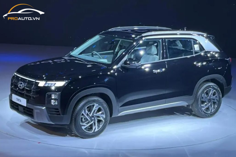 Creta 2024 toát lên vẻ năng động với phần mái dốc nhẹ về sau