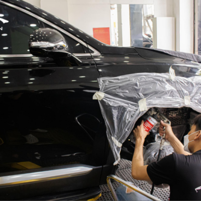 Dán cách âm chống ồn tại vị trí 4 hốc bánh xe Hyundai Santafe 2024