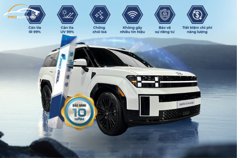 Dán phim cách nhiệt Pro Cool cho xe Hyundai Santafe 2024