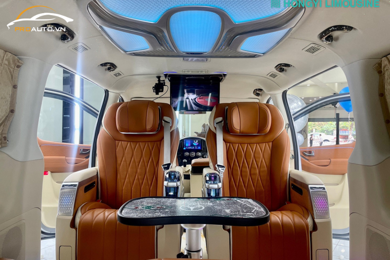 Độ ghế Limousine HongYi Crystal 5.0 cho xe Hyundai Santafe 2024