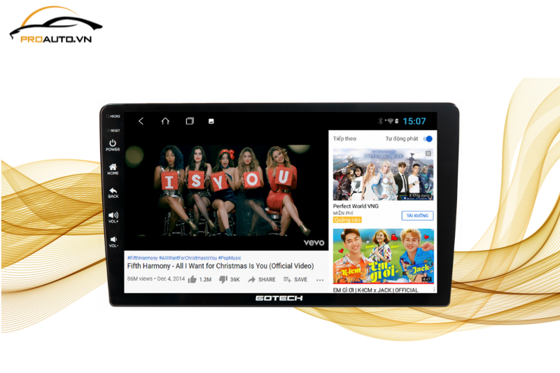 Giải trí đa phương tiện với màn hình ô tô thông minh GT11
