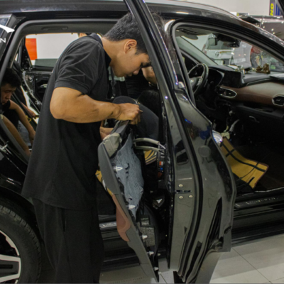 Quy trình dán cách âm chống ồn xe Hyundai Santafe 2024 tại PROAUTO.VN