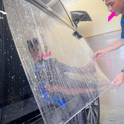 Thi công dán PPF xe Range tại nhà cho quý khách hàng