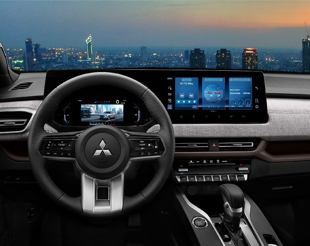 Vô-lăng 3 chấu được tích hợp chức năng và ốp kim loại sáng