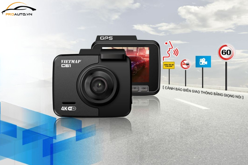 Camera hành trình Vietmap C61 Pro cảnh báo giao thông