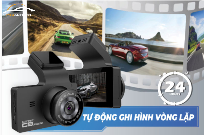 Camera hành trình Vietmap C9 tự đồng ghi hình vòng lặp 24h