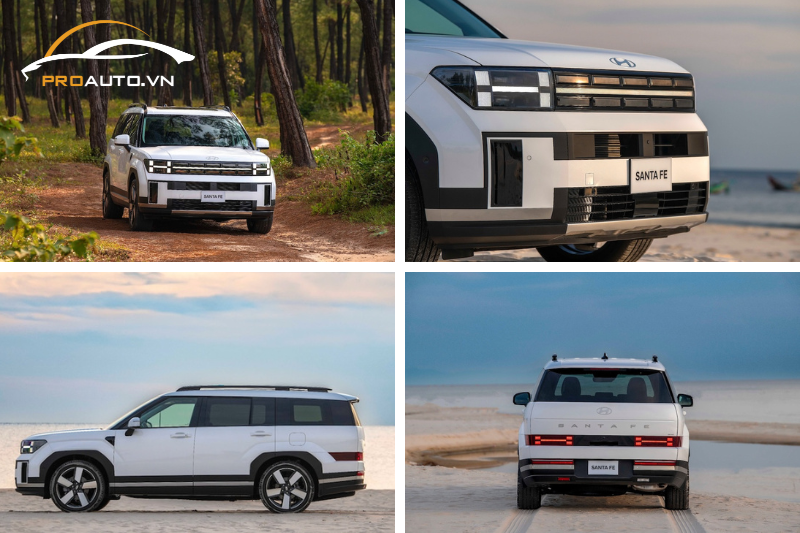 Ngoại thất mạnh mẽ của Hyundai Santafe 2025