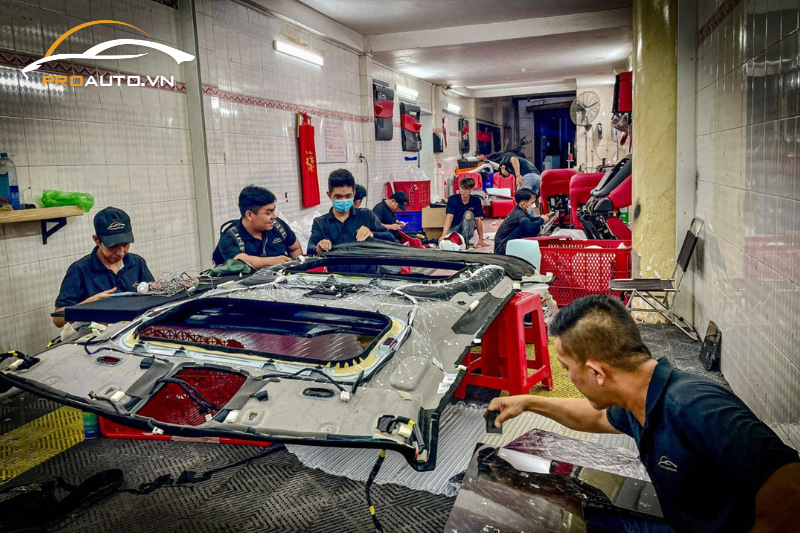 Quy trình độ trần xe chuyên nghiệp tại PROAUTO.VN
