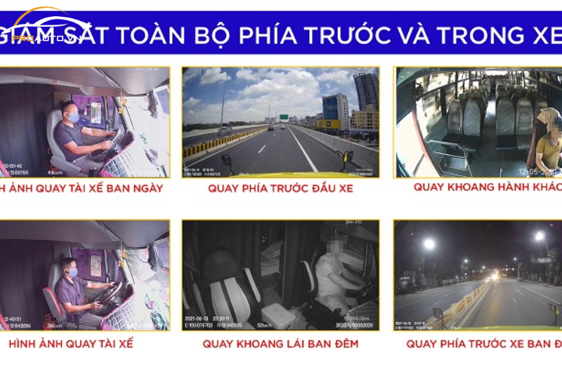 Vietmap DA250 ghi hình toàn cảnh trước và trong xe