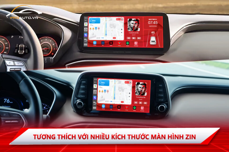 Android Box Gotech GB4 tương thích với nhiều kích thước màn hình nguyên bản