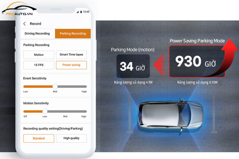 Camera hành trình Finevu ghi hình khi đỗ xe lên đến 930 giờ