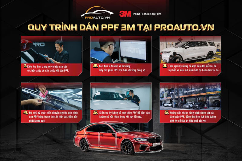 Quy trình dán phim PPF 3M chính hãng tại PROAUTO.VN