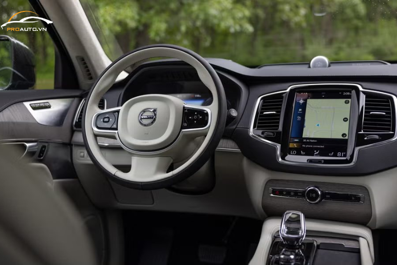 Bọc da ghế xe Volvo EC40 vị trí vô lăng