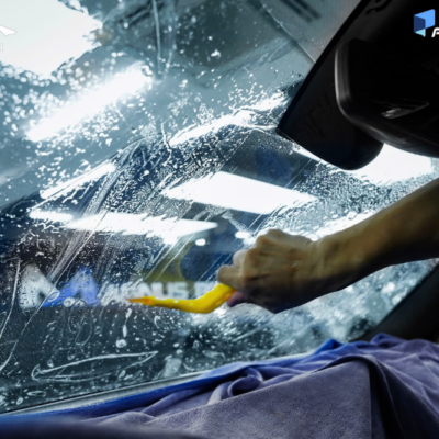 Dán phim cách nhiệt xe Volvo EC40 vị trí kính lái