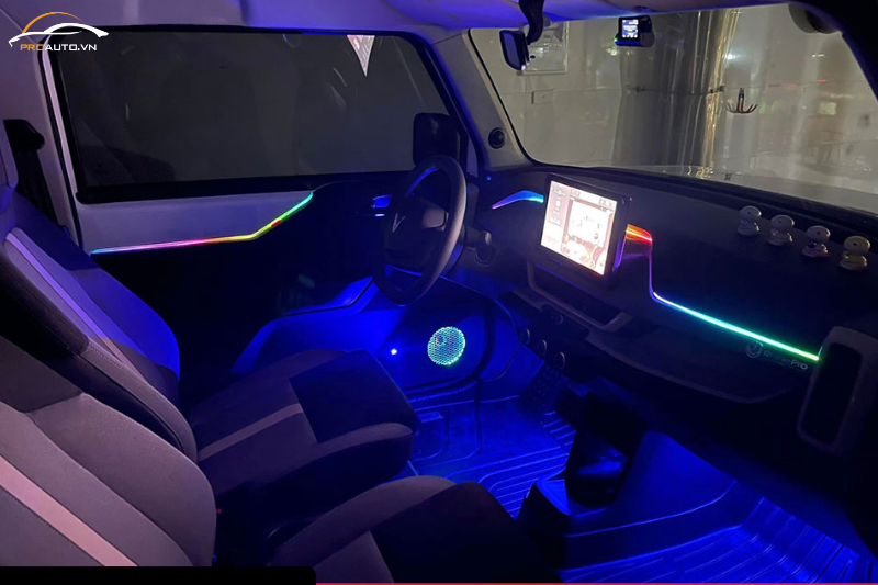 Độ LED viền nội thất xe Vinfast VF3 vị trí taplo