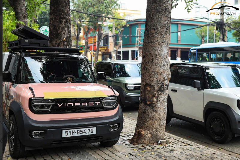 Độ mặt calang cho xe Vinfast VF3 - Kiểu viền led logo