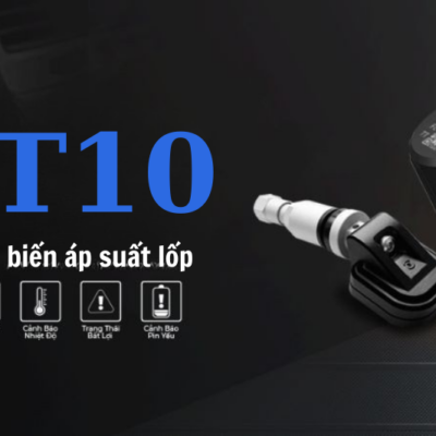 Cảm biến áp suất lốp Vietmap BT10 hiển thị cảnh báo qua DVD