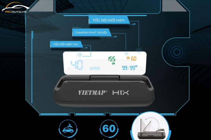 Camera Vietmap HUD H1X cảnh báo phạt nguội