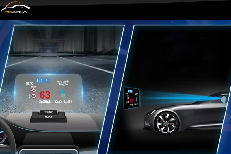 Đồng bộ màn hình HUD Vietmap H2AS giữa thông tin dẫn đường