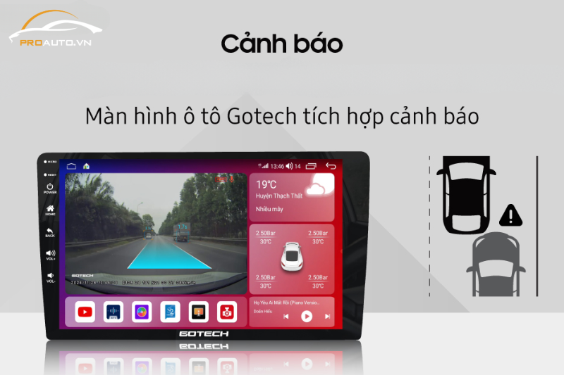 Gotech GTS4 cảnh báo phương tiện phía sau sắp va chạm với đuôi xe