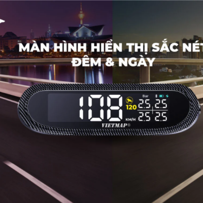 Hiển thị sắc nét ngày & đêm với cảm biến áp suất lốp Vietmap V3