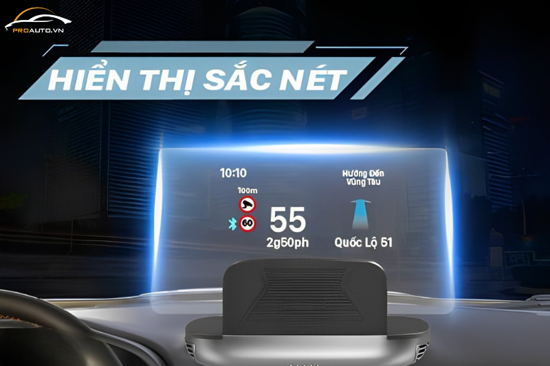 Màn hình Vietmap HUD H1N hiển thị sắc nét