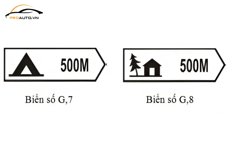 Biển phụ, biển viết bằng chữ - Biển chỉ dẫn tới địa điểm cắm trại, tới nhà trọ