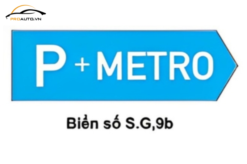 Biển phụ, biển viết bằng chữ - Chỉ dẫn tới điểm đỗ xe dành cho lái xe muốn sử dụng phương tiện công cộng