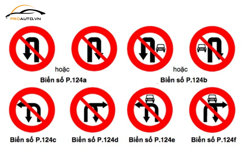 Các loại biển báo cấm quay đầu xe mới nhất năm 2025
