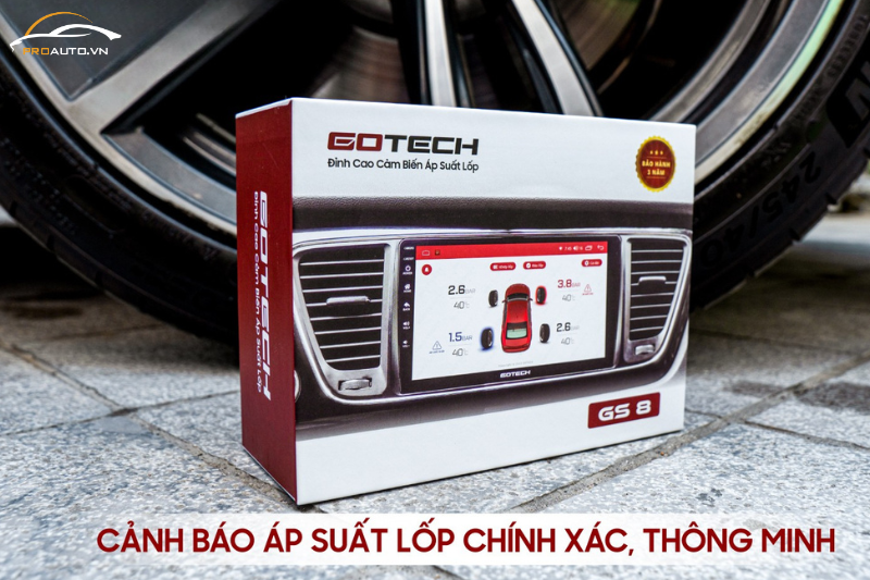 Cảm biến áp suất lốp Gotech GS8 giám sát áp suất và nhiệt độ