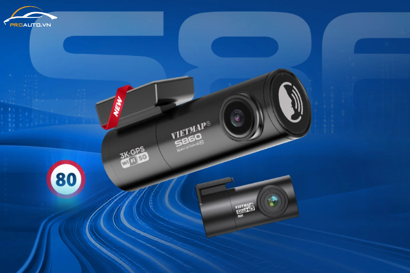 Camera hành trình Vietmap S860 cảnh báo biển giao thông