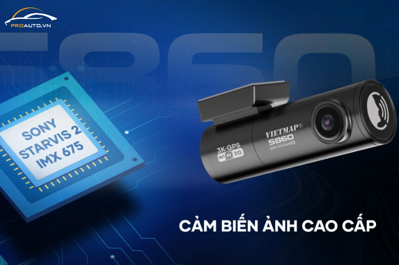 Camera hành trình Vietmap S860 sử dụng cảm biến Sony Starvis 2 IMX675