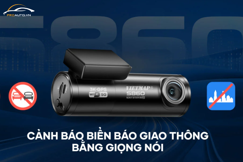 Cảnh báo giao thông với camera hành trình Vietmap S860