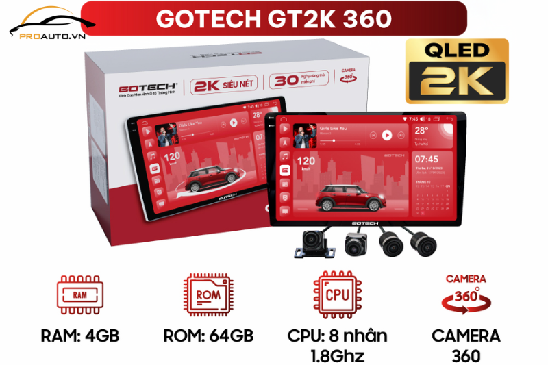 Gotech GT2K 360 - Màn hình tích hợp camera xóa mọi điểm mù