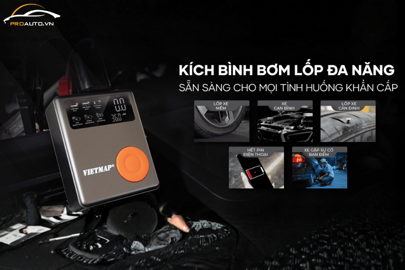 Kích bình bơm lốp Vietmap DK-MF139 cứu hộ ô tô đa năng