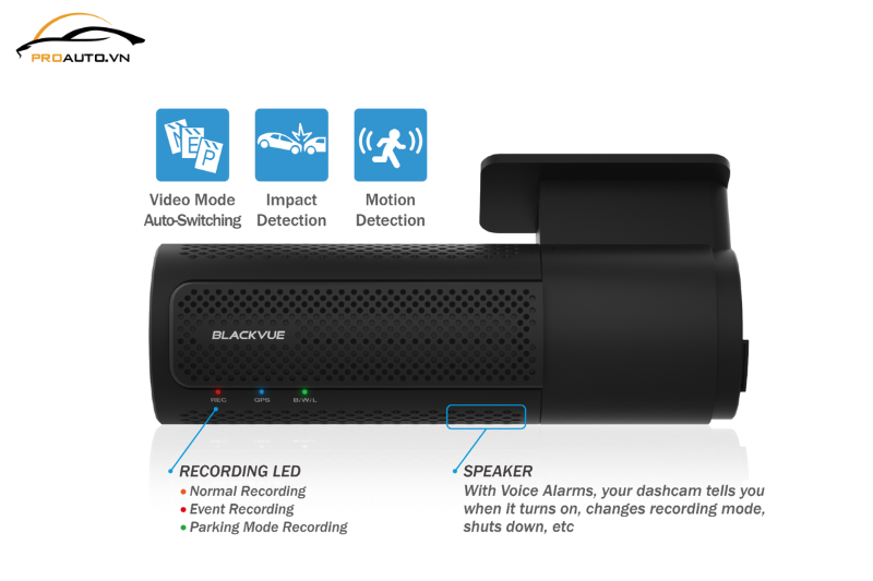 Camera hành trình Blackvue DR970X-2CH LTE ghi hình khi xe tắt máy