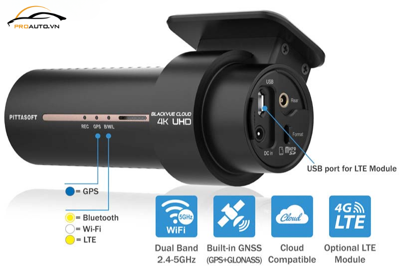 Camera hành trình Blackvue DR970X-2CH PLUS LTE ghi hình 4K