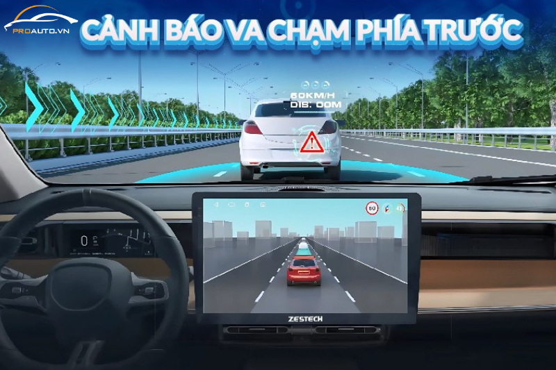 Màn hình Zestech ZX ADAS GH phát hiện va chạm phía trước