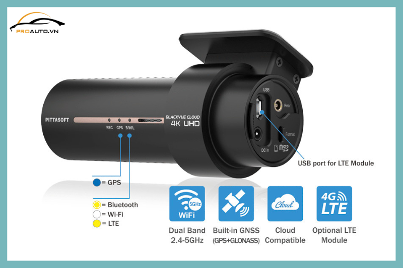 Tích hợp wifi & GPS trên camera hành trình Blackvue DR970X-2CH PLUS