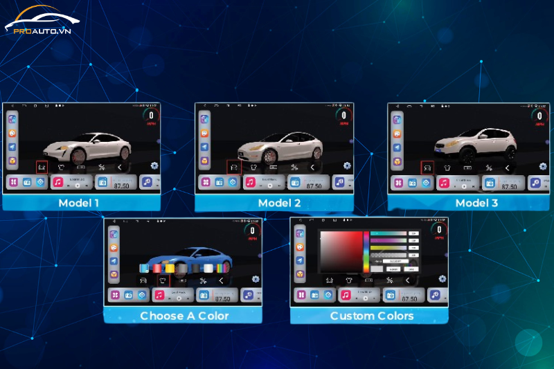Tùy chỉnh mẫu xe và màu xe trên màn hình Zestech ZX ADAS GH